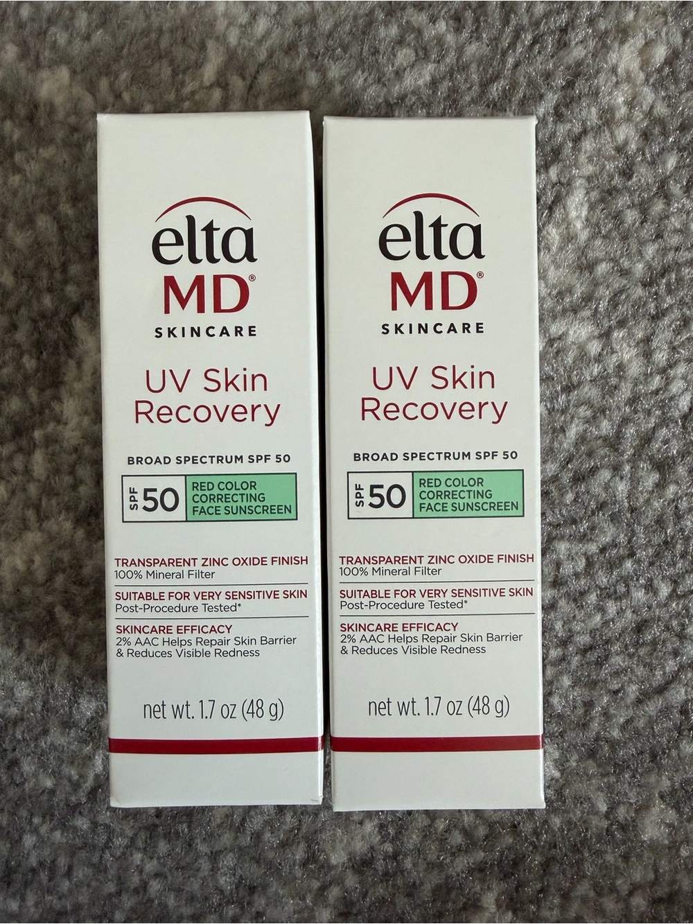 TWO EltaMD UV Skin Recovery SPF 50 Sunscreen (1.7 oz) - Green Tint - Exp 10/2026